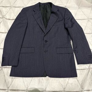 Alexandre London Savile Row Pinstripe 2Pc Suite Navy 100% Wool Sz 32 Pant